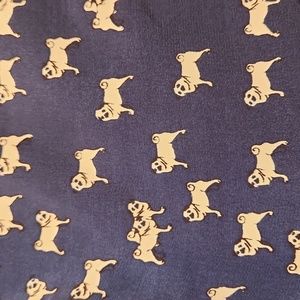 Oat & Fawn Pug Puppy Dog Print HiLo Pop Over Top